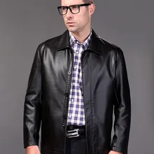 Весна и осень тонкий мужской овчины одежда плюс Размеры Для мужчин Куртки предотвращает произвольное расстегивание! Для мужчин кожаные пальто для родителей и детей