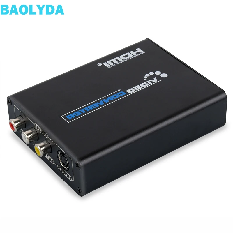 

Baolyda HDMI to Composite 3 RCA AV +S-Video R/L Audio Video Converter Adapter Scaler 720P 1080P Work with PS3 Xbox HDTV DVD TV