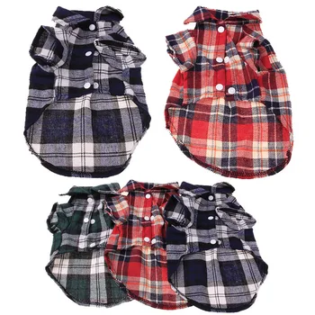 

Cheap Summer Dog Clothes Plaid Shirt Pet Dog Clothes Shirts Dog T Shirt Dog Blouse