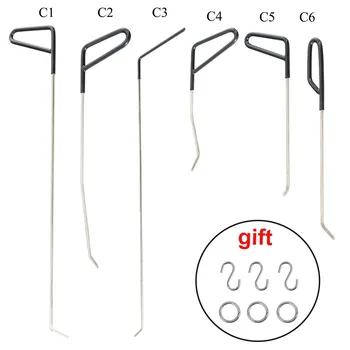 

WHDZ PDR Tools Hooks Push Rods-Door Dings Hail Repair DIY hand tools set ( 6 Pieces )+3pcs S and O Hook rods accessorise Gift