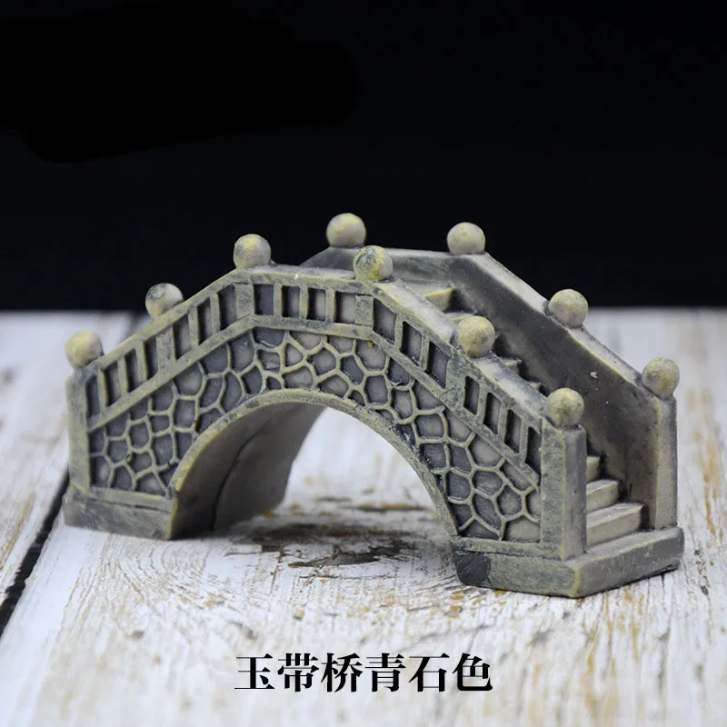 

HU Aquarium Ornaments Ancient Bridge Decoration Background Fish Bowl Plants Stone Islande Ornaments Fish Tank Accessories