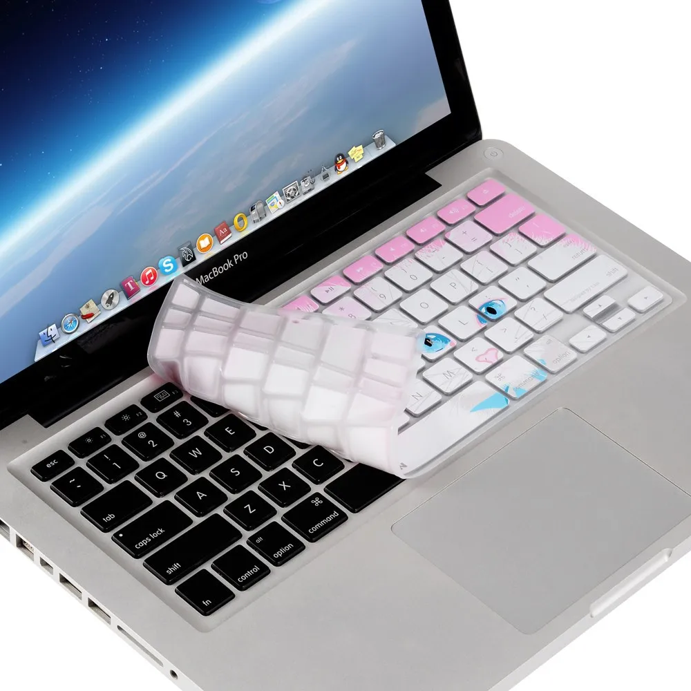 XSKN прекрасный ленивый кот шаблон прочный ультратонкие силиконовый чехол для клавиатуры протектор кожи для MacBook Pro 13 15 17 дюймов(розовый