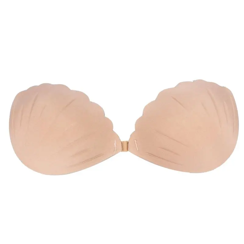 new Adhesive Strapless Shell Bra eusable Invisible Silicone Sticky Push up Bra Stickers