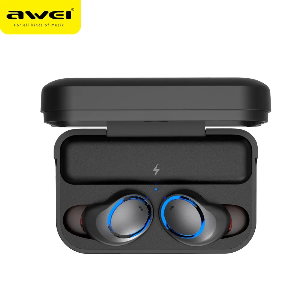 

AWEI T3 TWS true Wireless Earbuds With Charging Box Sports Waterproof mini Bluetooth Headset handfree Wireless Earphones Stereo