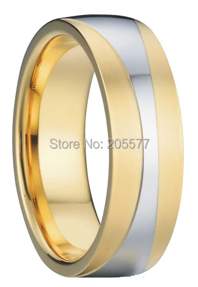 

unique gold color tungsten carbide ring lovers wedding band for men and women USA design jewellery