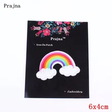 Prajna черная нашивка для карт Милая Радуга железо на нашивках Красочные значки вышитые аксессуары для детской одежда, выполненная на заказ DIY