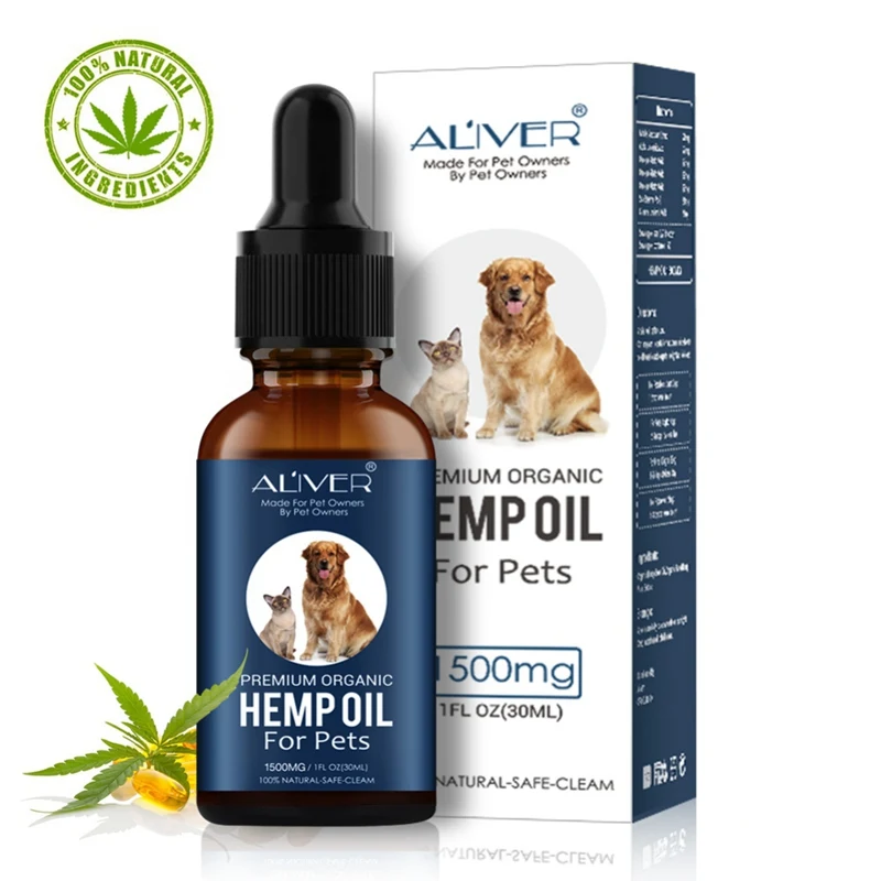 

Permium Arganic Pet Hemp Oil for dogs Natural Herbs of Pet Care Oil Anxiety Relief Pain Joint hip Strengtheens immunity