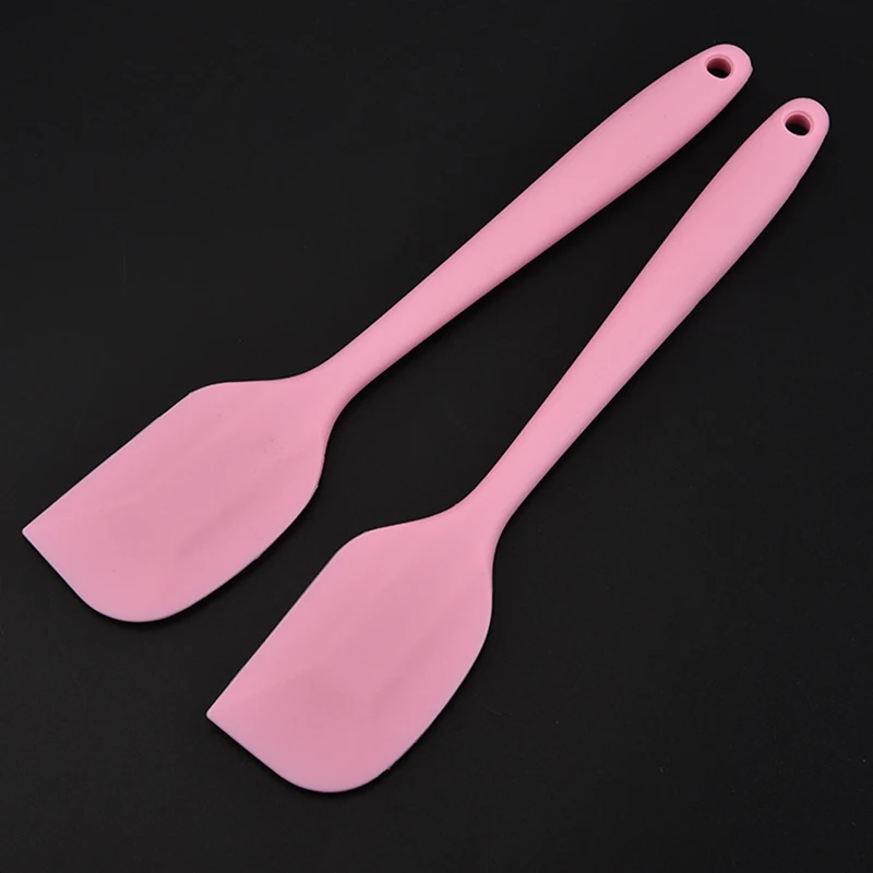  2Pcs/Set Pink Silicone Butter Spatula Scraper Cake Cream Knife Mixer Baking Pastry Spatula Kitchen 