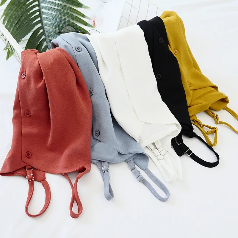 

2019 Women Summer Style Camis Sexy Solid V-Neck Chiffon Tank Female Sleeveless Camisole Vest Tops Plus Size