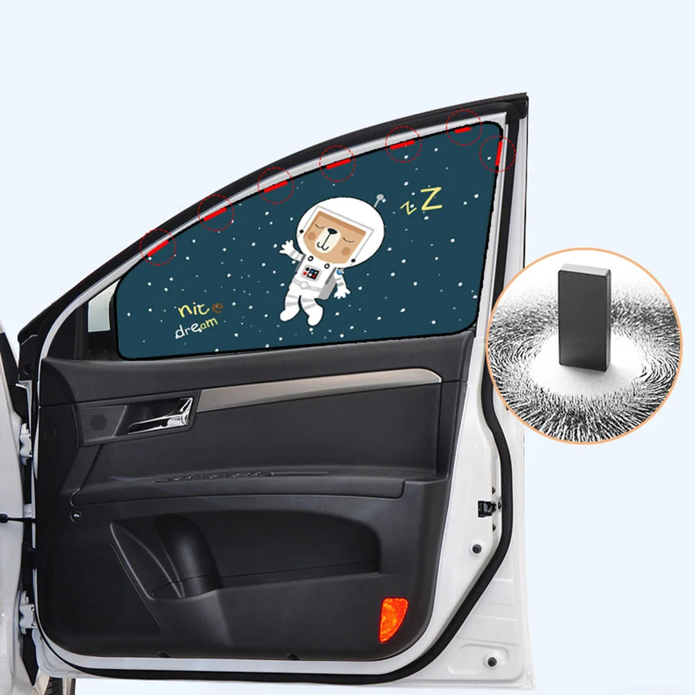 Универсальный магнитный автомобильный занавеска от солнца Окно Солнцезащитный козырек крышка для детские, для малышей милый Декор автомобиля по мотивам мультфильма