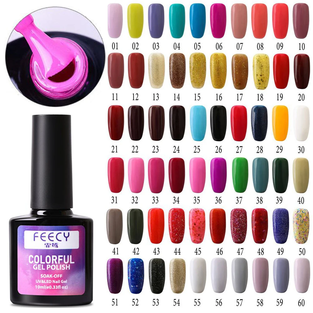 

Soak Off UV LED Gel Nail Polish Set For Manicure Semi Permanent Vernis Gel Varnish Base Coat No Wipe Top Coat Nail Art Lacquer