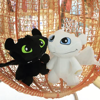 

New 30-50cm Toothless light Fury How to Train Your Dragon Anime Figure Night Fury Dragon Plush soft Doll Toy film Child Kid gift