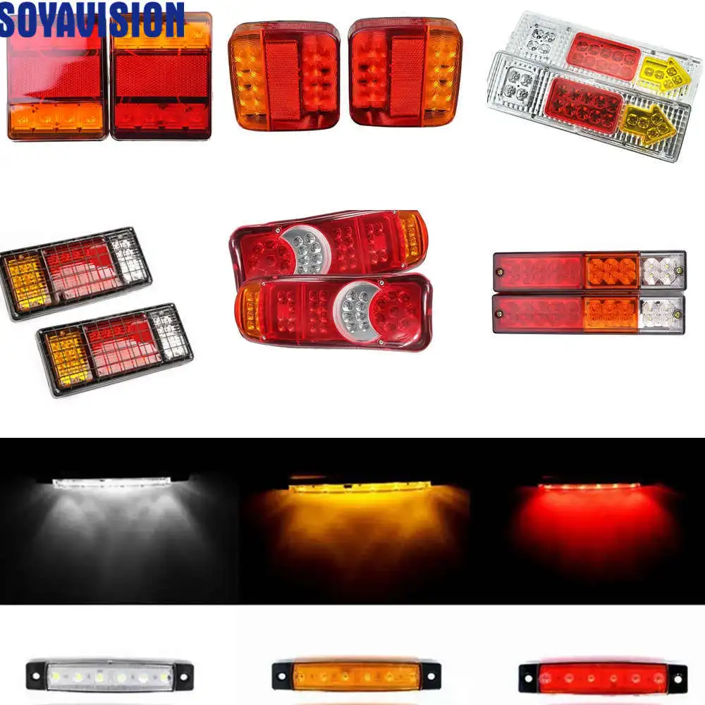 Автомобильный светодиодный задний светильник, задние лампы, пара лодок, прицеп, 12 В, задние части для прицепа, грузовика, автомобильный светильник, габаритный светильник, s задний фонарь, лицензионный светильник