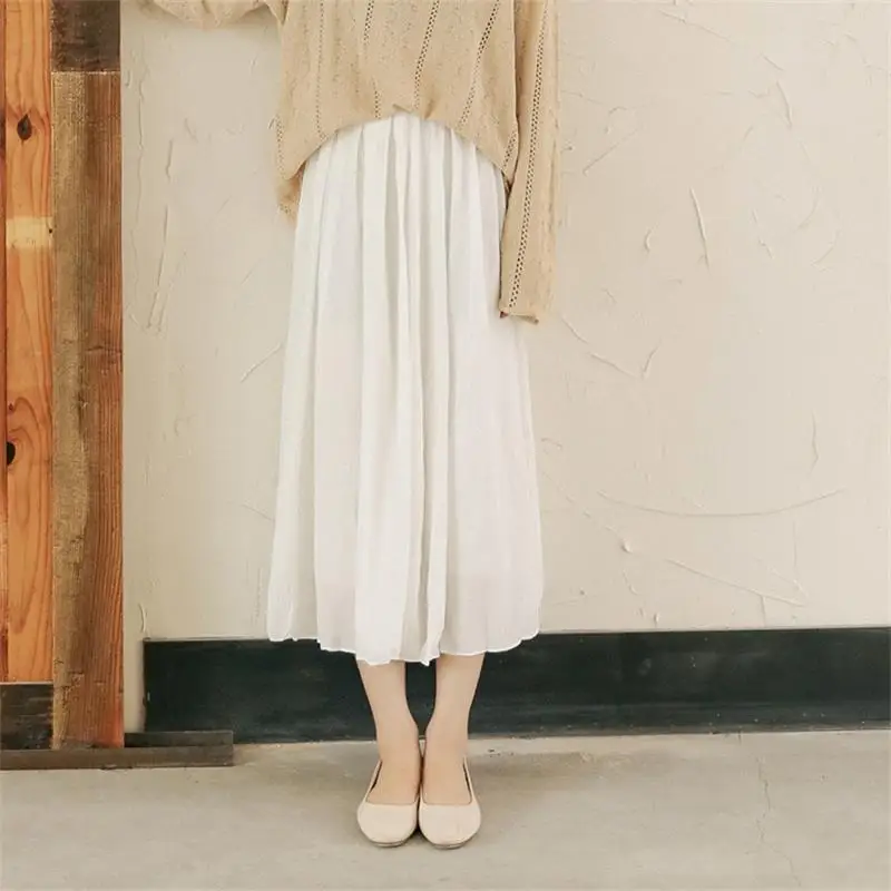 Летняя Повседневная Свободная юбка с высокой талией женские юбки повседневная