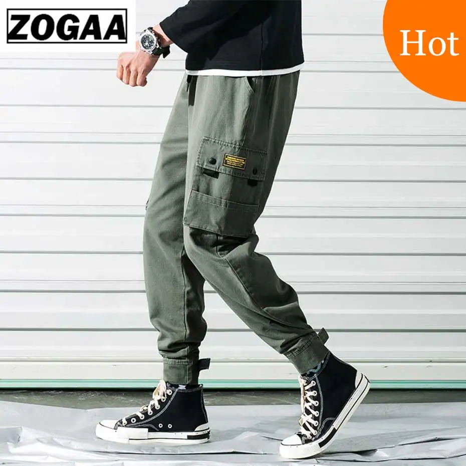 

Zogaa 2019 Men's Side Pockets Cargo Harem Pants Hip Hop Casual Male Tatical Joggers Trousers Fashion Casual Streetwear Pants Men