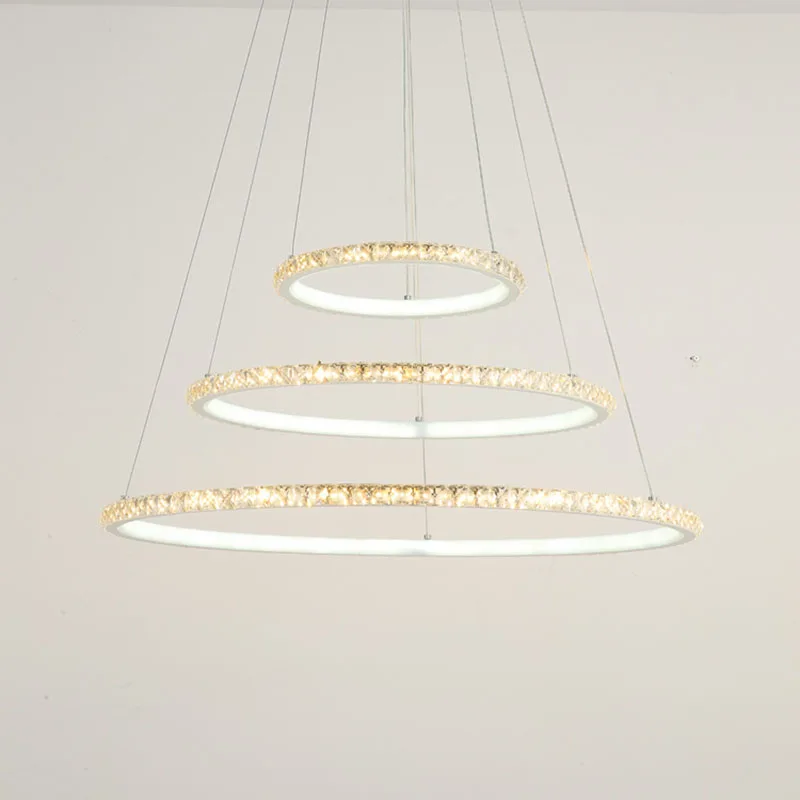 

Round Circle Crystal LED Pendant Light Diamond Round Ring LED Lustre Dining Room Living Room Bedroom Suspended Lamp