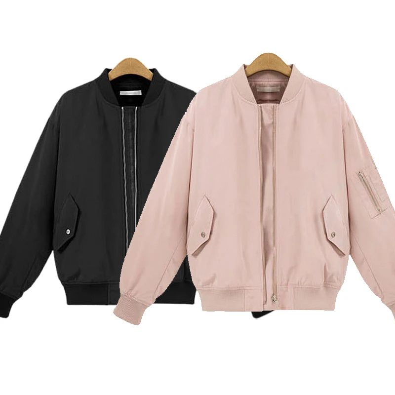 Chaqueta Bomber de manga larga para Mujer, abrigo de béisbol con cuello levantado, ropa de piloto, moda primavera, 2017|chaquetas mujer|womens bomber jacketbomber jacket - AliExpress