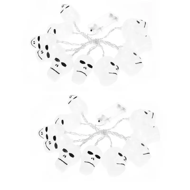 

10 LED Skulls String Light Popular decorative light for Halloween Perfect Option in Garden Yard White Colorful Lighting Strings