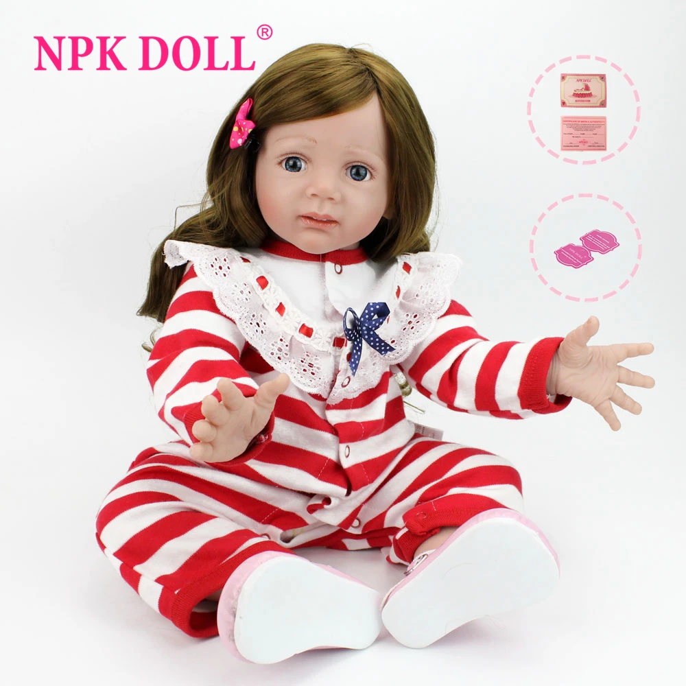 NPKDOLL 60 см 2" doll reborn Кукла куклы реборн Реалистичные Reborn Reborn Детские Для Девочек Кукла Тела Длинные Волосы Малышей Дети Toys RU Фондовой