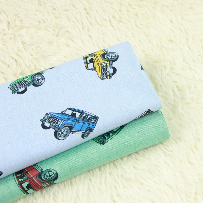 Полуметр хлопок маленькая машина печати ткань, ручной работы DIY одежды платье Детская ткань хлопок T600