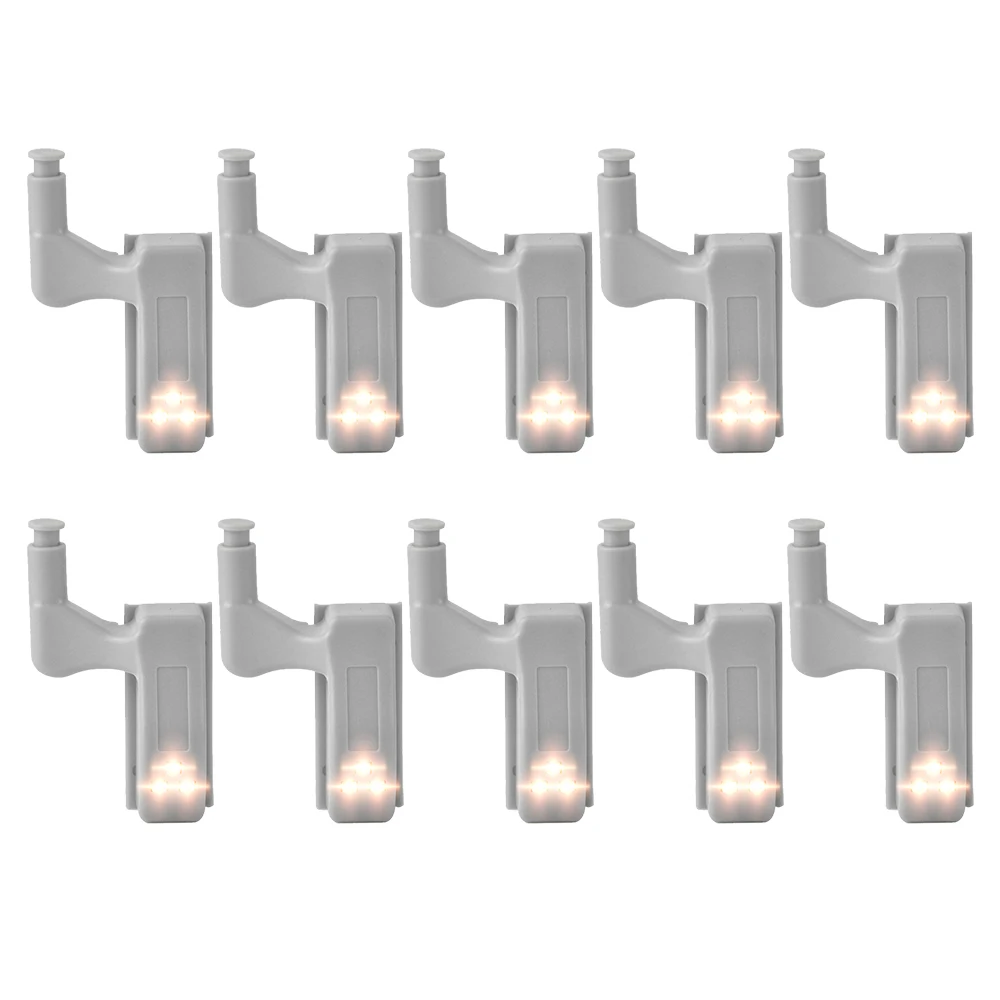 BORUiT 10 قطعة العالمي LED إضاءة الخزانة محس حركة دولاب الداخلية المفصلي مصباح خزانة خزانة ليلة ضوء للمنزل المطبخ
