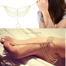 1PC New Hot Celebrity Simple Plated Toe Ankle Bracelet Anklet Chain Link Foot Women Jewelry Drop