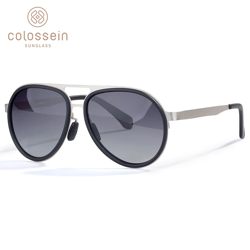 

COLOSSEIN Polarized Sunglasses Women Pilot Vintage Brand Desinger Classic Men Unbreakable Frame Soft Metal frame gafas UV400