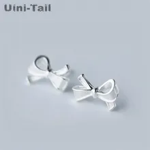 Uini-Tail Горячая новинка 925 Стерлинговое Серебро Серьги-бантики темперамент Корея милая Мода простой личности Универсальный свежий