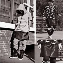 Искусственная Кожа PU Мужские Юбки Шорты Осень Марка Эластичный Пояс Свободные Твердые Крест-Накрест Хип-Хоп Юбки Плюс размер