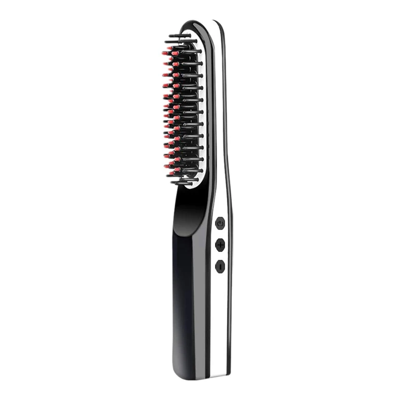 

Straightener Brush Hair Straightening Brush With Cordless/Anti Scald/Auto Shut Off/Mini Sized For Travel/Home 2 In 1 Multifunc