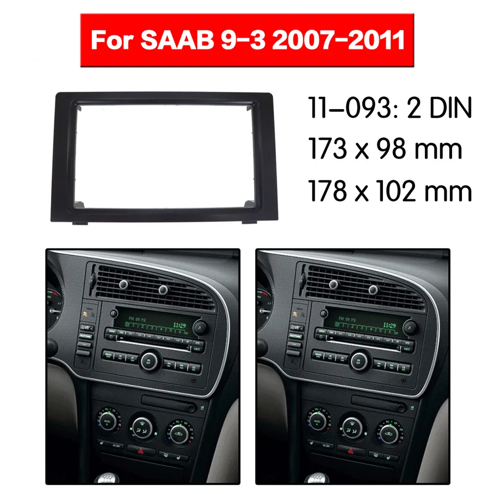 11-093 Doble Din радио фасции для SAAB 9-3 2007 2008-2011 стерео аудио панель крепление установка тире комплект регулировки адаптер