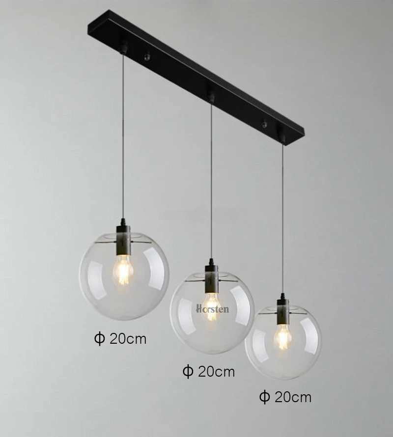 Modern Simple Nordic Glass Ball pendant Lamp Globe Chrome Pendant Lights Kitchen Lights for Dining Room Kitchen Bar Restaurant (9)