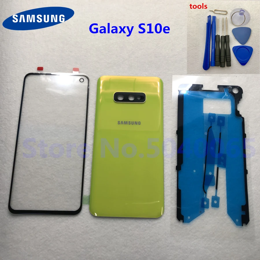 

Rear Battery Door Back Glass Housing Cover Front Touch Panel Outer Lens For Samsung Galaxy S10e G970 G970F SM-G970F s10 + tool