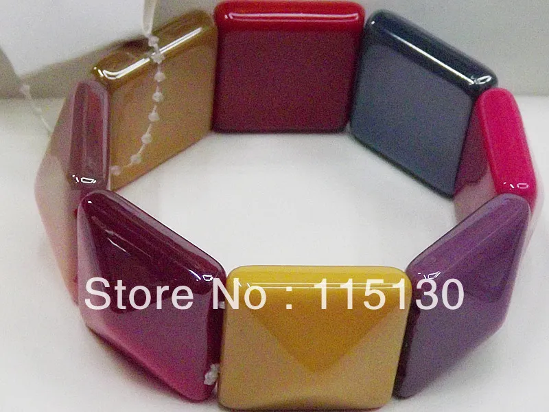 

Fashion 2016 Colorful Pyramid Studs Stretch Bracelets For Men Sports Punk Wide Cuff Bracelets & Bangles Costume Jewelry Gifts