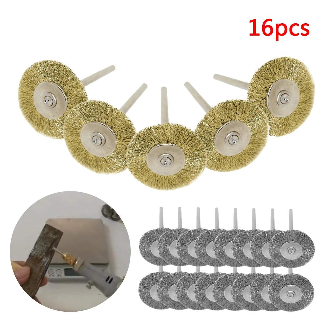Dremel Аксессуары 16 шт сделанных из нержавеющей стали щетки колеса провода комплект