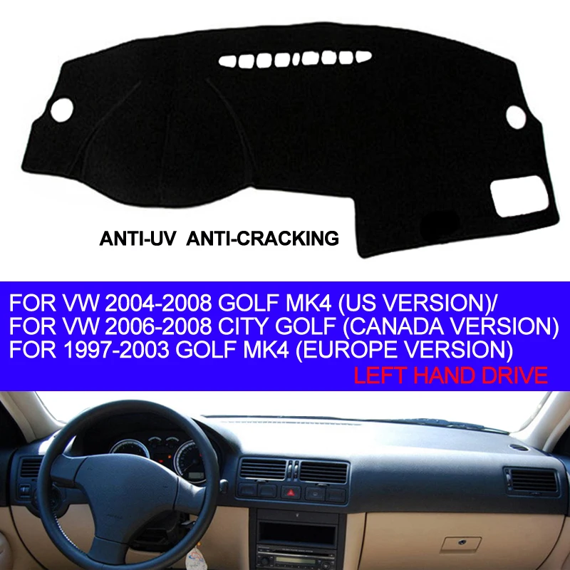 Tanie TAIJS deska rozdzielcza samochodu pokrywa Dash Mat dla Volkswagen Vw Golf 4 MK4 1997 1999 2000 2001 2002 2003 nie slip parasol przeciwsłoneczny Pad dywan