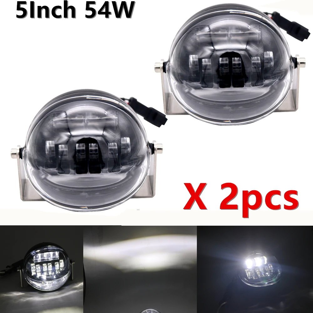 

2pcs 5 Inch Driving Led Work Light 54W Auto Spotlights For Jeep Offroad 4WD ATV SUV Bulldozer Excavator Forklift
