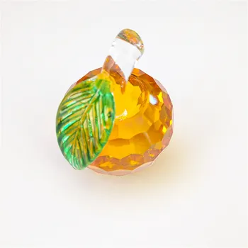 

40mm/50mm/60mm 1pcs Amber Crystal Apple For Ornaments Gifts On Home And Hotel Decoration