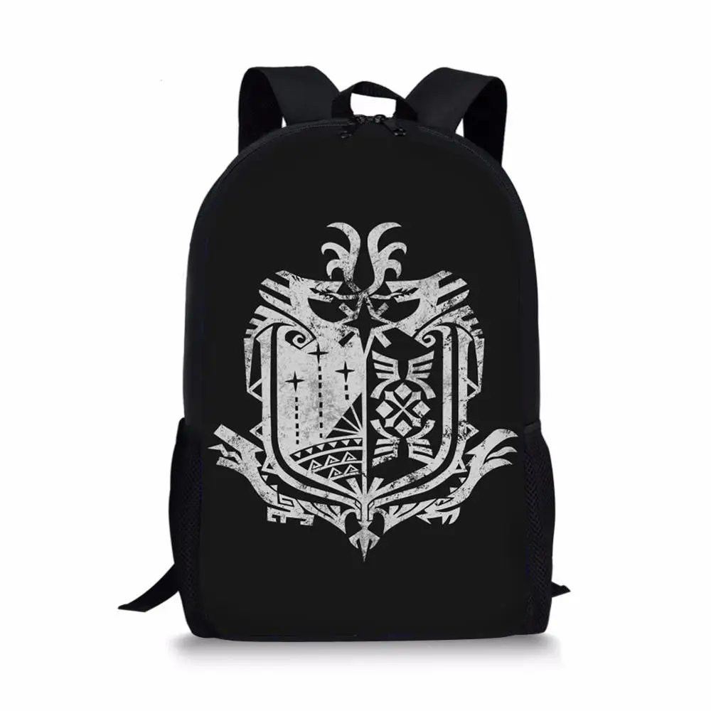 

Children Black Backpack for Students MONSTER HUNTER WORLD School Bags Baby Boy Kids Cute Bookbag Notebook Backpack 2019