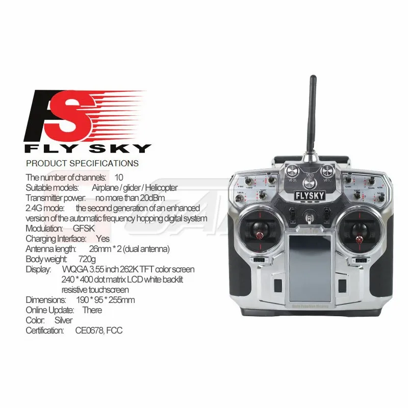 Flysky FS-i10 2.4 г 10CH AFHDS 2A автоматический скачкообразной перестройки частоты передатчика + FS-iA10 приемник для RC MultiCopter вертолет