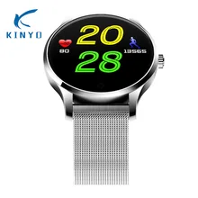 Kinyo модные часы Smart Watch 1,22 дюймов емкостный сенсорный экран Сенсорный экран Поддержка смс напоминание спальный Смарт-часы с мониторингом Фитнес