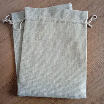 

50pcs 13x18cm fabric burlap wedding Drawstring bags for Birthday Christmas Gift bag Food Candy bag hessian jewelry Storage bags