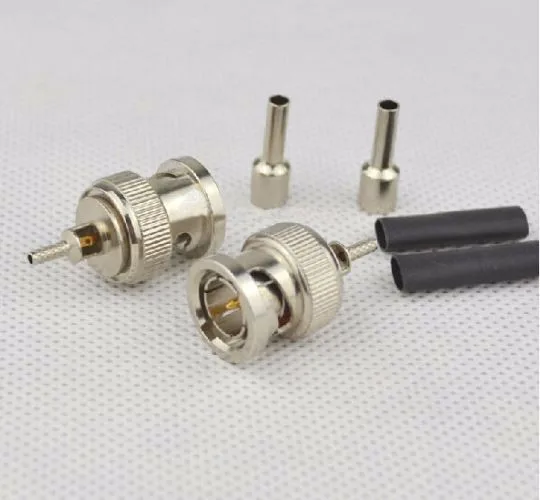 100pcs BNC Male Crimp Window Solder RF Connector For RG316 RG179 LMR100
