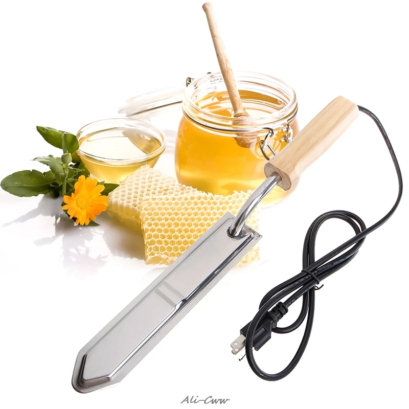 

220V Electric Stainless Steel Extractor Uncapping Knife Cut Bee Hive Honey Scraper European