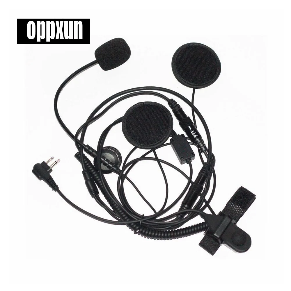 オープン/ハーフフェイスオートバイバイクヘルメットイヤホンヘッドセットマイクマイクモトローラ双方向ラジオトランシーバー2ピンcp100、CP125