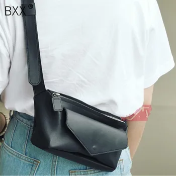 

[BXX] 2020 New Arrival Summer Women's PU Leather Single Shoulder Crossbody Bag Zipper Waist Bag Chest Bag All Match Flap OE537