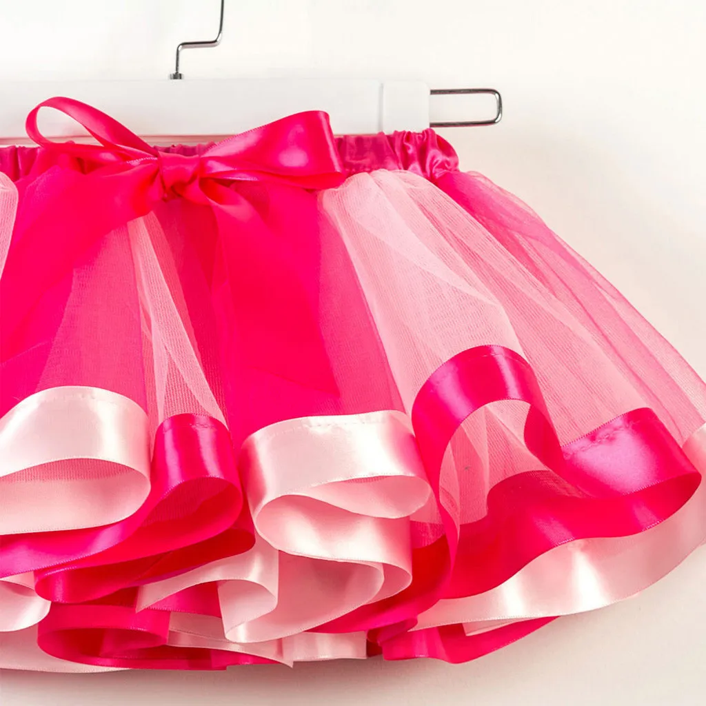 Детская мини-юбка-пачка принцессы радужной расцветки для девочек, вечерние балетные костюмы для маленьких детей, юбка+ повязка на голову, комплект из 2 предметов, одежда для девочек