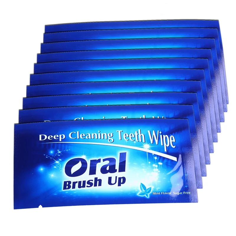 

AZDENT 100 Pcs/Pack Professional Finger Brush Deep Cleaning Teeth Wipe Oral Brush Up Teeth Whitening Dental Wipes Oral Hygiene