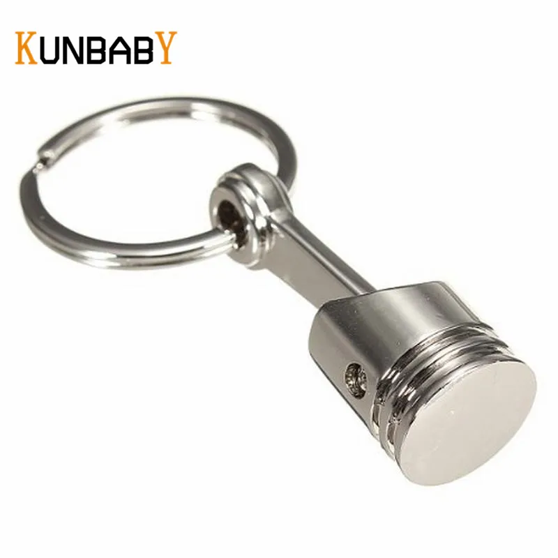 

KUNBABY 5PCS HOT Chrome Car Key Ring Engine Small Silvery Piston Internal Combustion Car Pendant Alloy Car Key Chain