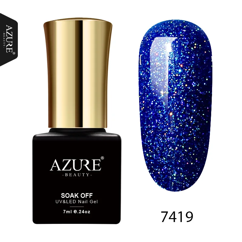 Azure beauty, Высококачественный Фиолетовый Неоновый УФ-гель для ногтей, долговечный УФ-лак для ногтей, Полупостоянный УФ-Гель-лак для ногтей, 7 мл, Радужный гель - Цвет: 7419